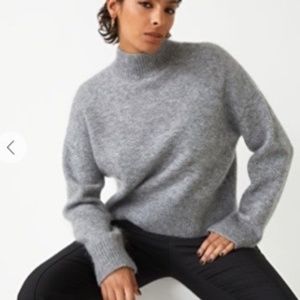 & Other Stories Cropped Mock Neck Sweater